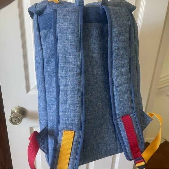 Herschel Supply & Co Y2K Backpack Yin Yang Pattern Vintage Blue Red Yellow - Picture 6 of 16
